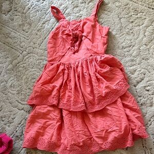 Blueberi Boulevard Coral Layered Kids Dress